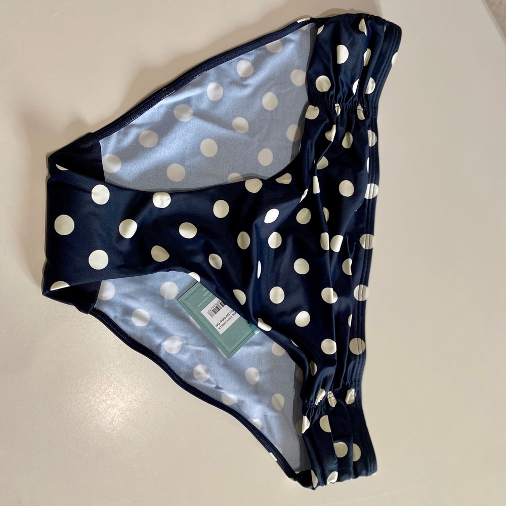 Panache Dark Blue and White Polka Dot Swimwear